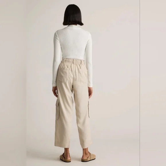 NWT Quince Vintage Wash Tencel Drawstring Cargo Pants - Picture 3 of 13